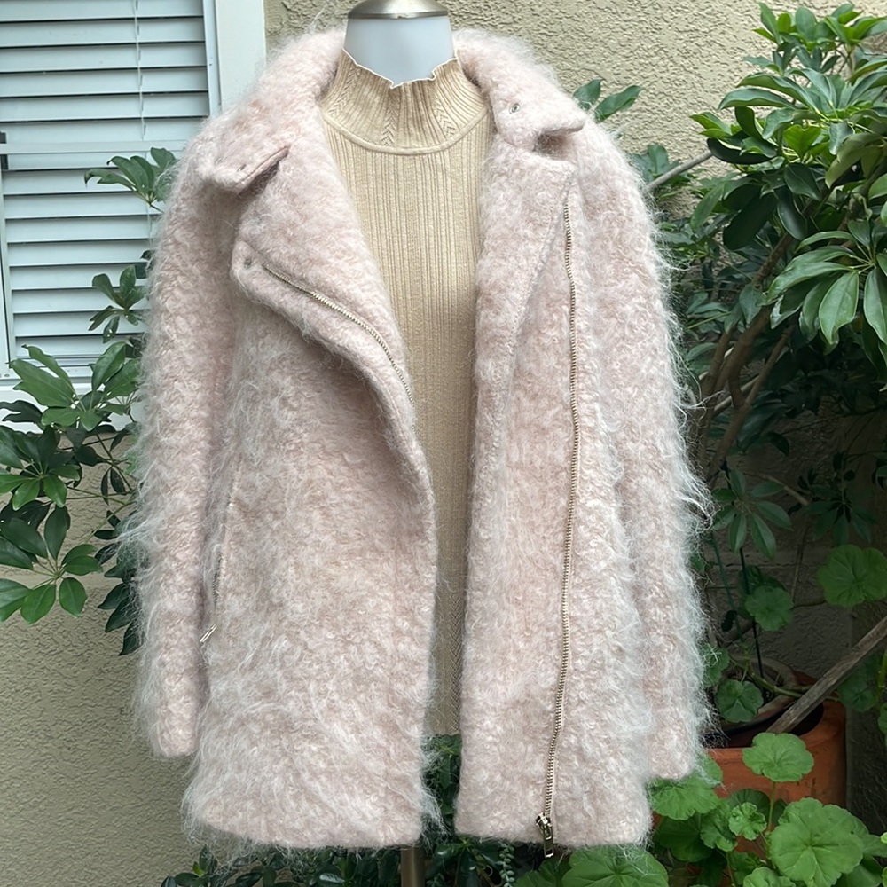 Dusty pink Zara wool/ mohair blend knitted jacket - Picture 14 of 16
